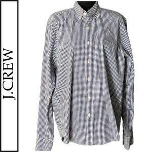 J Crew Mens’s Size L Slim Fit Blue Gingham Pattern